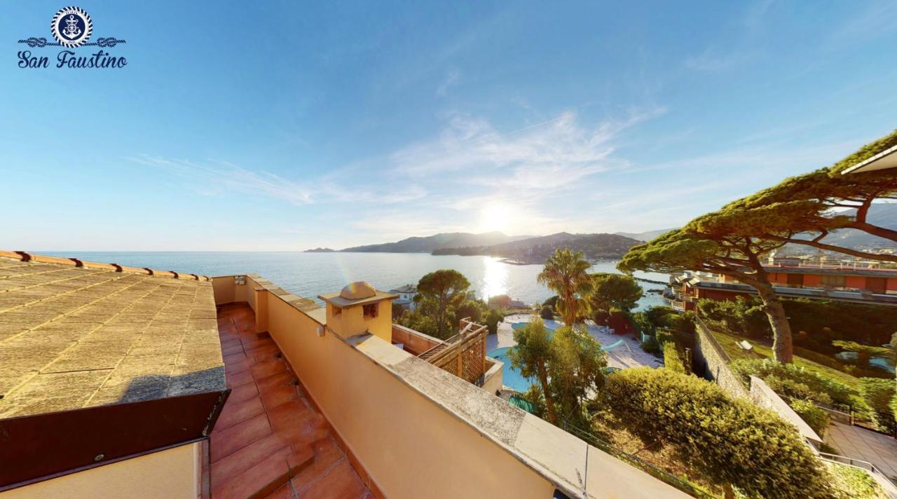 Welcome Riviera - Attico San Faustino 165 Mq Piu 110 Mq Di Terrazza- In Villa 700 ,Vista Mare Strepitosa-100 M Dalla Spiaggia-Parking Esclusivo Rapallo Kültér fotó