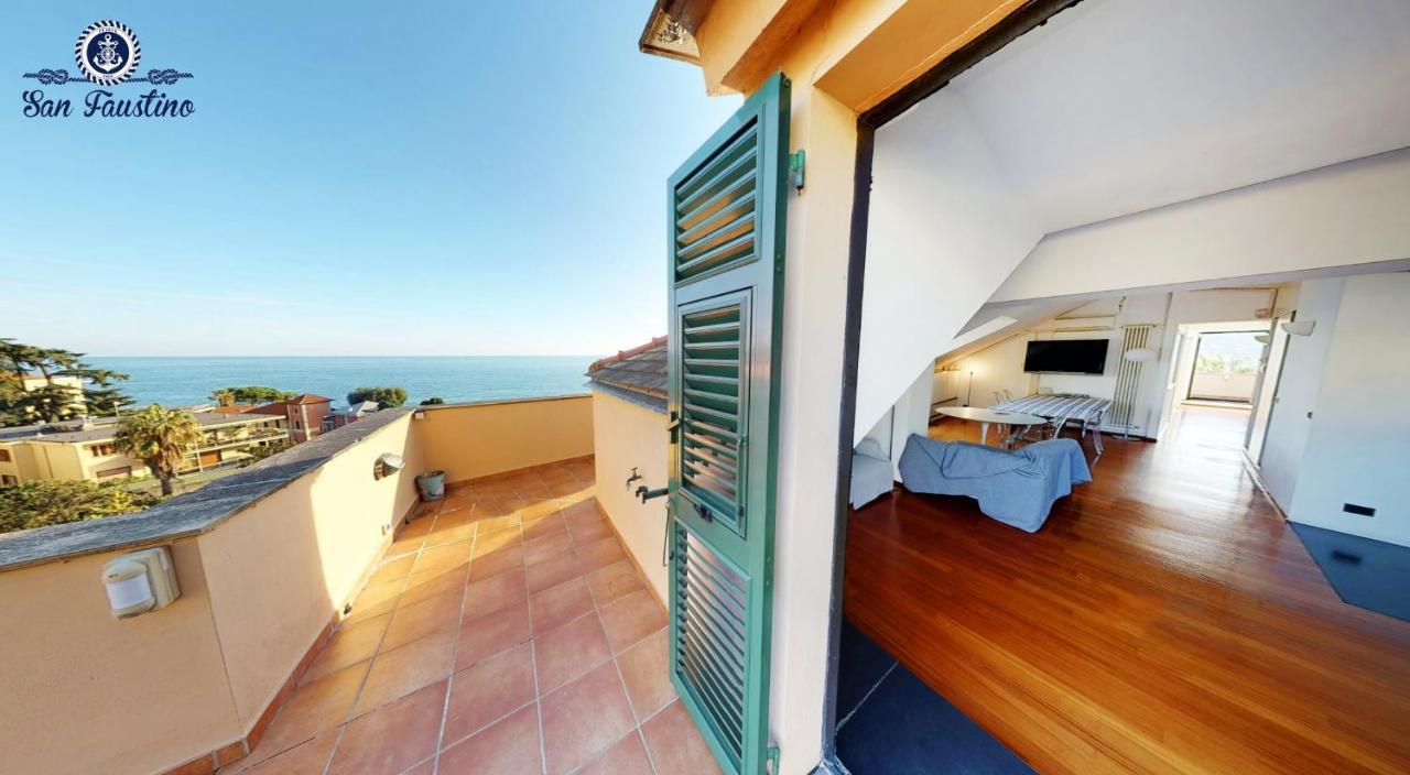 Welcome Riviera - Attico San Faustino 165 Mq Piu 110 Mq Di Terrazza- In Villa 700 ,Vista Mare Strepitosa-100 M Dalla Spiaggia-Parking Esclusivo Rapallo Kültér fotó