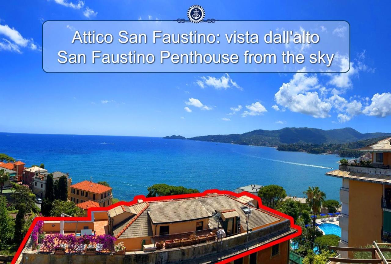 Welcome Riviera - Attico San Faustino 165 Mq Piu 110 Mq Di Terrazza- In Villa 700 ,Vista Mare Strepitosa-100 M Dalla Spiaggia-Parking Esclusivo Rapallo Kültér fotó